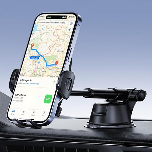 Car Phone Holder, Phone Holders for Your Car Dashboard Windshield, 360° Adjustable (4.8-7") Telescopic Arm, Suction Cup Cell Phone Holder for Truck Cradles Universal Car Mount for All Smartphones