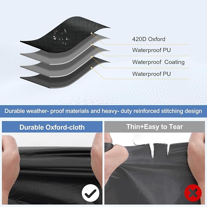 QUNSUNUS Waterproof Car Cover for Chevrolet El Camino 1964-1967/1978-1987, Outdoor Car Cover with Zipper, Full Exterior Car Covers for Automobiles All Weather with Wind, Sun, UV and Dust Protection