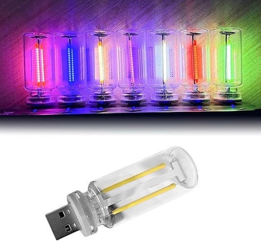 USB Car Light, Touch Control USB LED Car Interior Atmosphere Light, Automotive Interface Plug in Night Lamps, Mini Lamp Camping Lights, Bedroom, Hallway - Pink