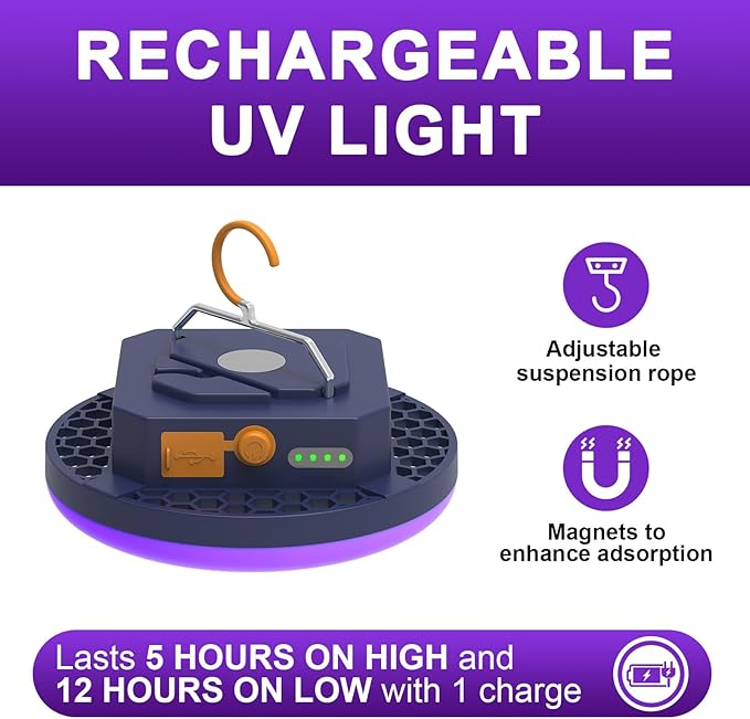 2pcs 10000mAh Rechargeable Camping Light Brightness Stepless Dimming, IP45 Waterproof Tent Light Power Failure (UV)