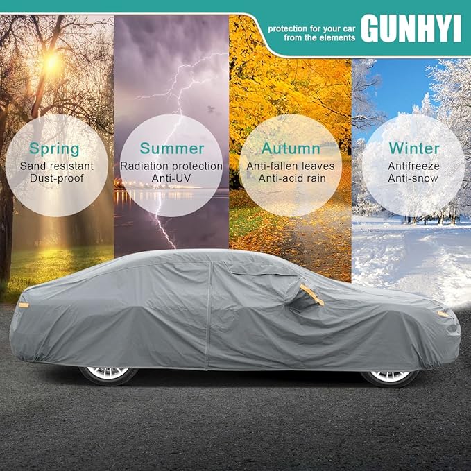 Premium Car Cover Custom Fit Porsche Macan (2014-2025), 16 Layers Heavy Duty Car Cover Waterproof All Weather with Zipper Door for Sun Rain Snow Dust Uv Protection