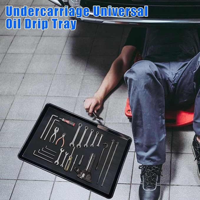 3 Pack Extra Large Oil Drip Pan, 35.4 x 24 x 1.6 in Oil Change Drain Pan, Plastic Oil Drip Tray for Under Car, Oil Catch Pan Tray for Garage, Fridges, Washing Machines, Cat Litter Box Bottom