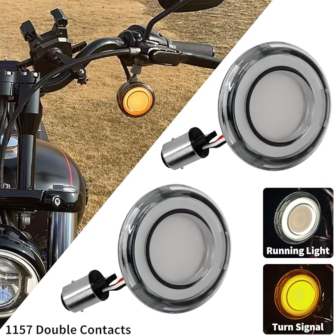 1157 Front LED Turn Signal Lights Running Blinker Fit for Harley Dyna Softail Touring Street Glide Road Glide Road King Sportster Iron 883 1986-2024