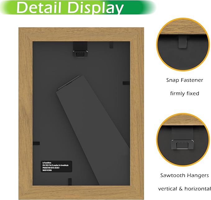 FrameWorks 2-Pack, 4x6 Picture Frame, Golden Oak – Classic Wooden Photo Frame with Tempered Glass, Modern Matte Finish for Prints, Posters, Certificates & Wall Decor – Gallery-Ready