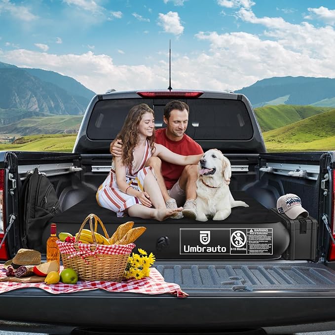 Umbrauto Truck Bed Air Mattress for 5.5-5.8ft Full Size Short Bed, Inflatable Pickup Airbed with Pump for Outdoor Travel