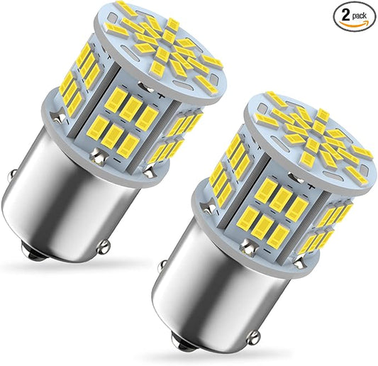 1156 Led Bulb Reverse Light, 1141 1003 7506 BA15S Bulbs, 12V-24V 54SMD Used for Truck Car Backup Reverse Lights, Tail Parking Lights,Camper Trailer RV Interior Light, 2pcs White