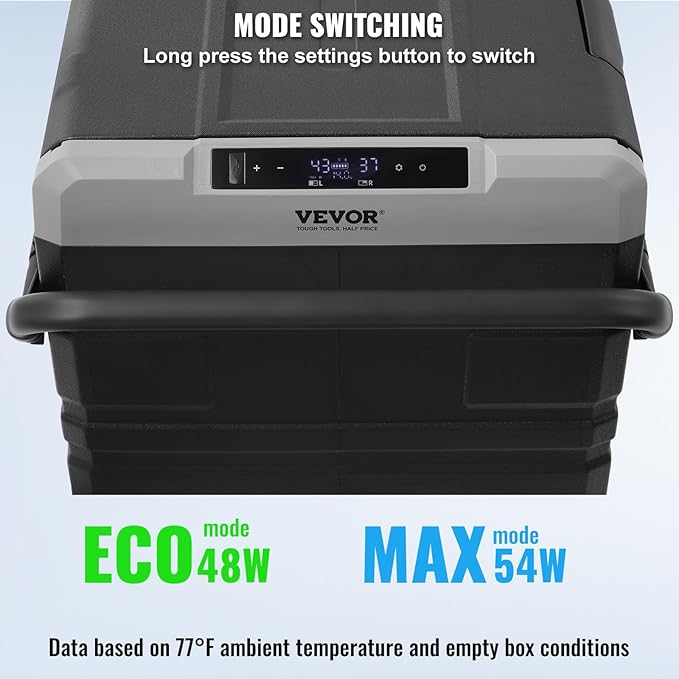 VEVOR Car Refrigerator, 12 Volt Car Refrigerator Fridge, 121.4QT Dual Zone Portable Freezer with Wheels and Handle, -4℉-68℉, 12/24V DC and 100-240V AC Compressor Cooler for Outdoor, Camping