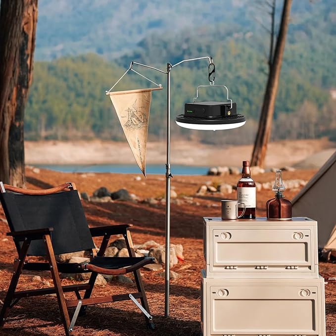16500mAh 60W Rechargeable Solar Camping Light 3000LM 2700/4000/6500K LED Camping Lantern Portable Waterproof Tent Light Solar Power Failure for Christmas Day Gift (Remote)
