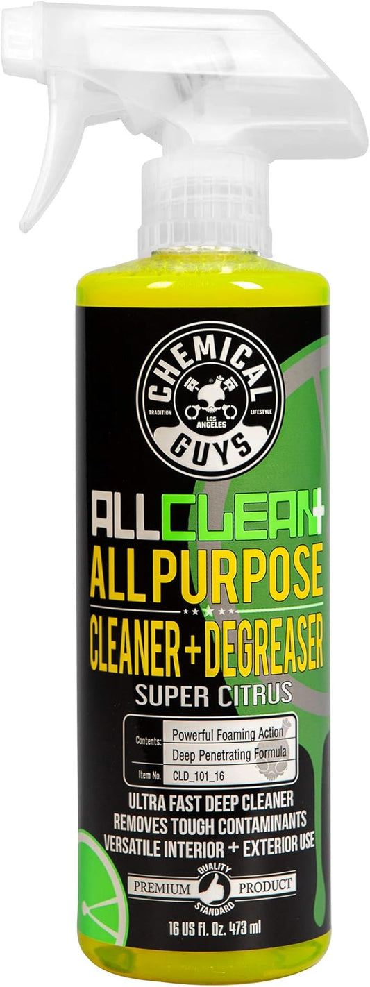 Chemical Guys CLD_101_16 All Clean+ Citrus Based All Purpose Super Cleaner, Safe for Cars, Trucks, SUVs, Motorcycles, RVs & More, 16 fl oz, Citrus Scent