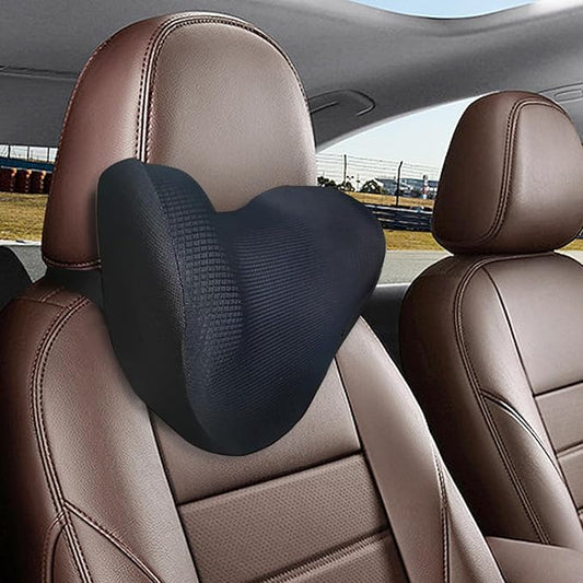 Super Soft Car Headrest Pillow, 100% Memory Foam Car Neck Pillow with Adjustable Strap & Breathable Removable Cover, Ergonomic Design - Travel Pillow Car Pillow for Neck/Back Pain Relief(Black, 1PC)