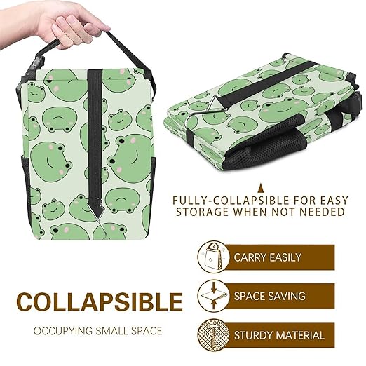 Cute Frog Car Trash Can with Lid Collapsible Reusable Waterproof Car Garage Bag,Automotive Garbage Can,Car Accessories Interior Car Organizer