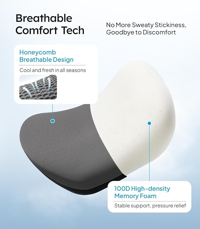 Wigoo 2025 Upgrade Car Neck Pillow [No More Pressure, Odorless] Soft Car Headrest Pillow with Adjustable Strap Removable Cover 100% Memory Foam, Fits All Vehicles (Gray 2-Pack)