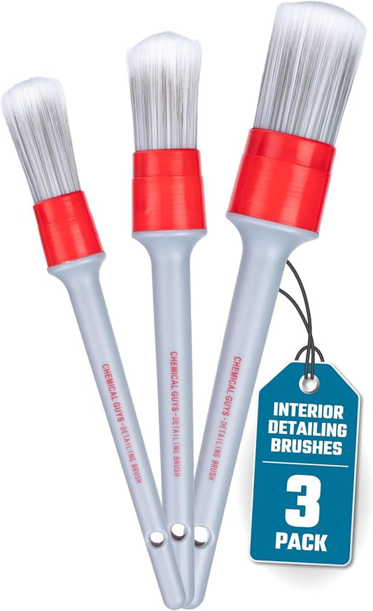 Chemical Guys ACC600 All In The Details Interior Detailing Brush Set (Great for Cars, Trucks, SUVs, RVs, & More)