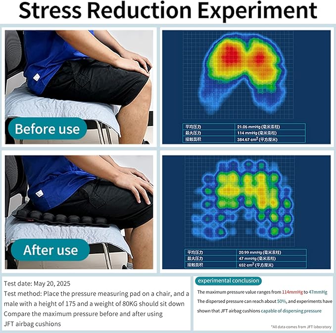 1Pcs Travel Seat Cushion - Inflatable Airplane Seat Cushion for Travel.Suitable for Long Distance Sedentary People to Use,Easy to Carry, 3D Inflatable Airbag is Ergonomic and Suitable (Black-1Pack)