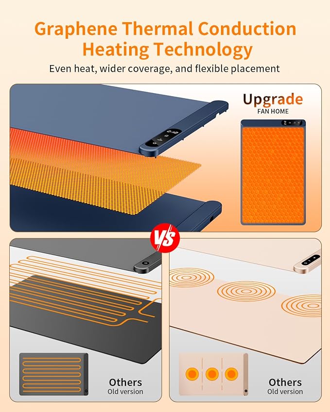 Electric Warming Tray, Food Warming Mat with 6 Level Temperature Settings & 6 Hours Timer, Graphene Full Surface Rapid Heating, Auto Shut-Off, Roll Up Food Warmers for Countertop, Parties