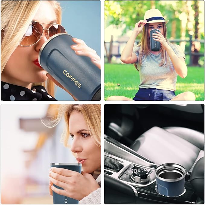 MOMSIV 17oz Travel Mug, Insulated Coffee Cup with Leakproof Lid, Vacuum Stainless Steel Double Walled Reusable Tumbler for Hot and Cold Water Coffee and Tea In Travel and Car
