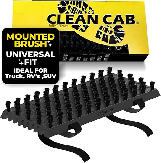 Universal Fit Truck Step Mounted Brush - Heavy Duty Boot Brush for Trucks, RVs, SUVs, and Semis - Easy Velcro Mounting - Perfect for Camping, Jobsite, and Home - Durable and Reliable