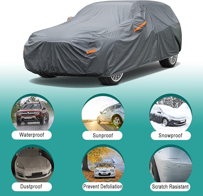 Premium Car Cover Custom Fit Porsche Macan (2014-2025), 16 Layers Heavy Duty Car Cover Waterproof All Weather with Zipper Door for Sun Rain Snow Dust Uv Protection