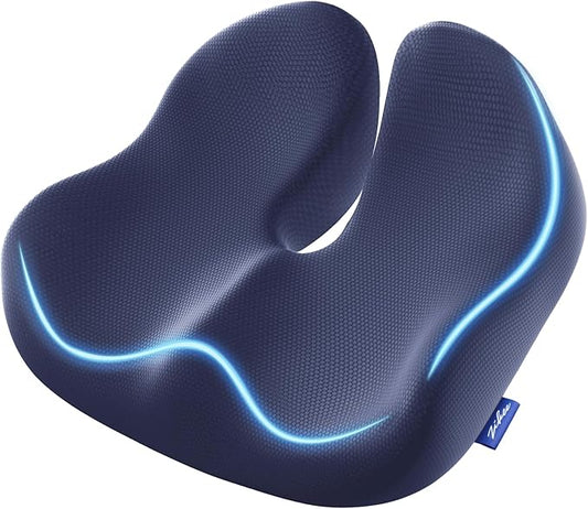 ZIKEE Pioneering Seat Cushion for Pressure Relief, Ergonomic Office Chair Cushion for Sciatica, Back, Hemorrhoids & Tailbone Pain Relief, High-Density Memory Foam Car Seat Cushion with Anti-Slip Base