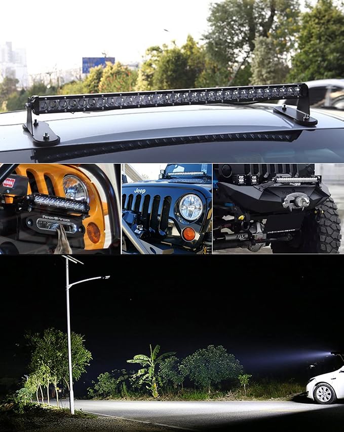 AngelMa Single Row 31" 150W LED Work Light Bar Spot Flood Combo LED Light Bar Off Road SUV ATV Truck Car Boat Bumper Rock Slim