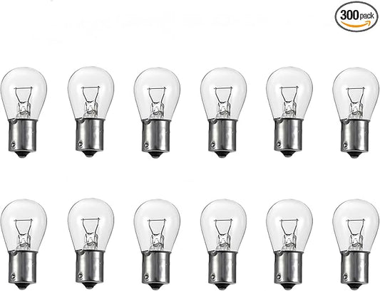 12 Bulk Pack 1156 Bulb,P21W S25 1141 7506 Ba15s 12v 32cp Automotive Brake/Back Up/Reverse Light Clear Miniature RV Bulbs Fit for Aveo/Ram Pickup/Hammer