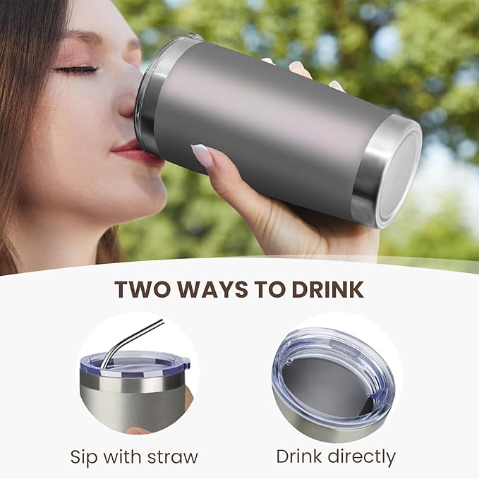 MEWAY 20oz Tumbler 12 Pack Double Wall Vacuum Insulated Travel Mug Bulk, Stainless Steel Tumblers with Lid and Straw, Durable Powder Coated Coffee Cups for Cold & Hot Drinks (Cold Gray, 12)