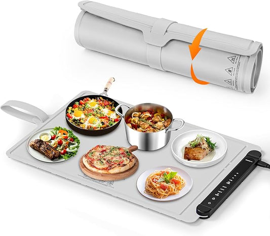 Warming Trays for Buffets Party - Warming Mat for Food - Food Warmer Mat Silicone Heating Mat for Food Heating Trays to Keep Food Warm at Party Electric Warming Tray