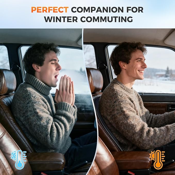 FLORICH Driver or Passenger Car Seat Cushion Comfortable Seat Cover for Full Back for Cars Trucks SUV Van, Black