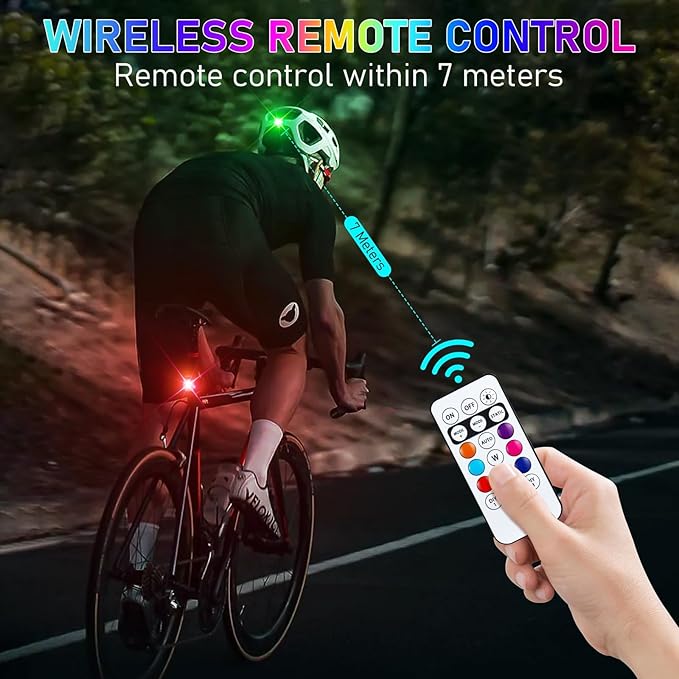 Wireless LED Lights for Car,Wireless Rock Lights with 8 Colors 10 Modes,Rechargeable LED Strobe Warning Light with Remote Control for Motorcycle,Bicycles,Drone,e-Scooter, Boats, Camping