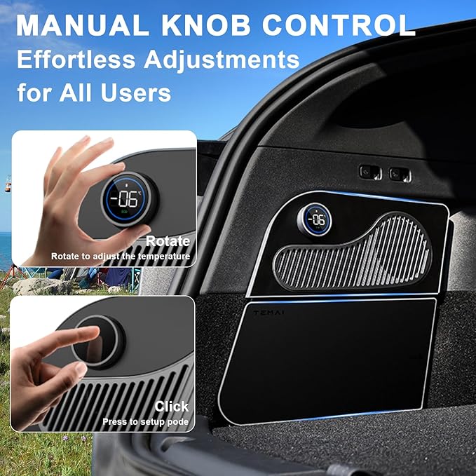 Car Refrigerator for Tesla Model Y 21-24, Model Y Junpier 2025+ 16L Capacity Trunk Car Fridge, -6°C Cooling, Portable Freezer Cooler for Camping, Outdoor Driving