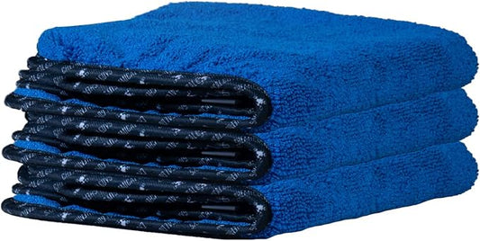 Chemical Guys MIC110003 Professional Grade Premium Microfiber Towels, Blue (16 Inch x 16 Inch) (Pack of 3) - Safe for Car Wash, Home Cleaning & Pet Drying Cloths