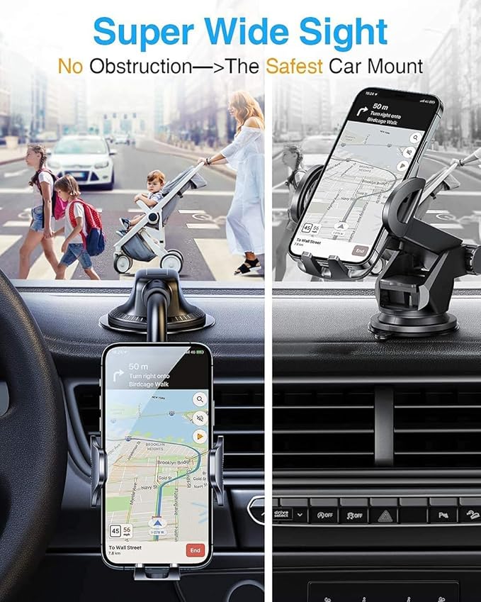Universal Car Phone Holder[Strongest adsorption] Upgraded Version 3 in 1, car Dashboard air Vents Windshield Phone Holder for iPhone Android Samsung, Google and All Other Smartphones
