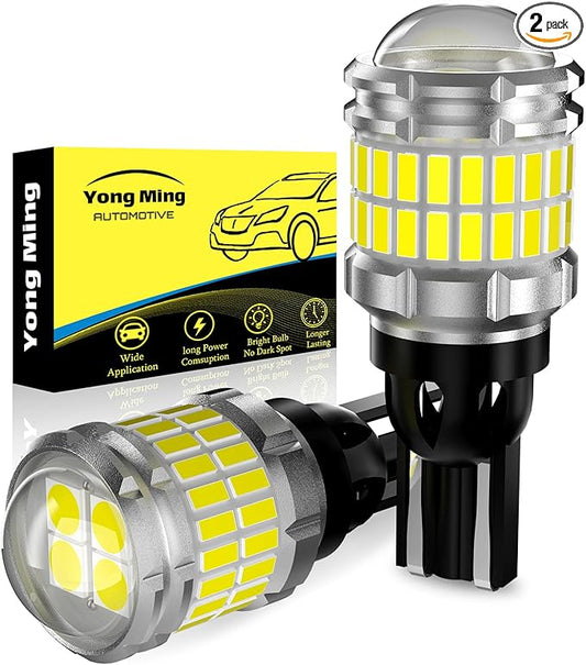 YONGMING 912 921 LED Bulbs for Backup Reverse Light,300% Brighter T15 906 904 916 W16W Light Bulbs with Projector Canbus Error White Automotive Brake Tail Light Led Bulbs for Truck.Pack of 2
