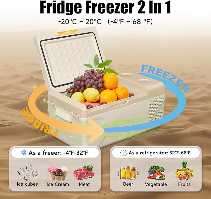 Alpicool KM15 Portable Freezer, 12 Volt Car Refrigerator, 17 Quart (15.9 Liter) Fast Cooling Fridge, 12/24V DC and 100-240V AC for Outdoor, Camping, RV, Truck
