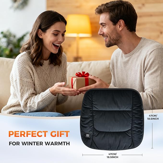 FLORICH Car Seat Cushion Winter Comfortable Seat Cushion for Cars Trucks SUV Van Office Home Wheelchair, Black