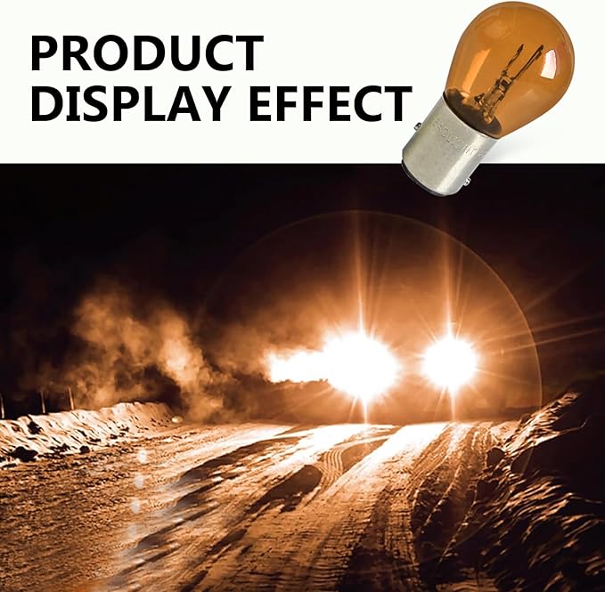 10PCS 1157 Light Bulb, Double Tail High and Low Brake Light Bulb, P21/5W S25 2057 2357 7528 BAY15D Bulbs, Universal Halogen Turn Signal Parking Lights (Amber)