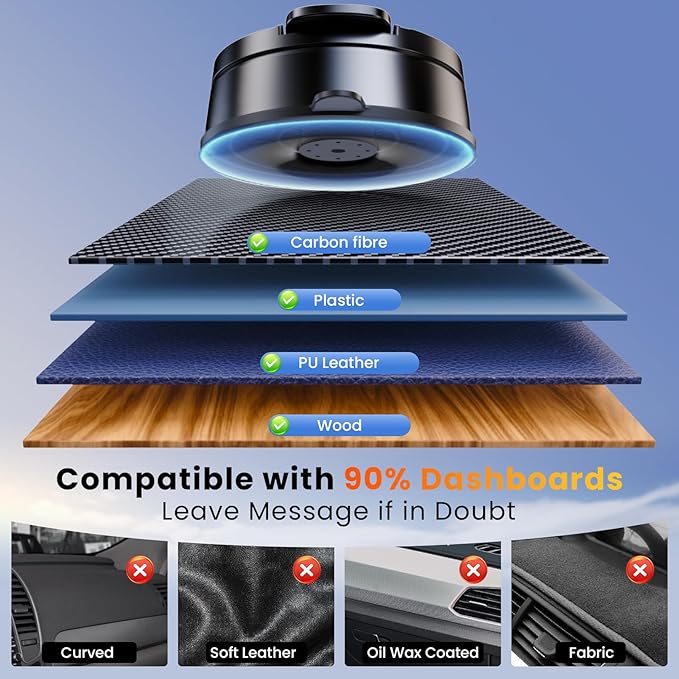 for MagSafe Magnetic Phone Holder for Car [2025 Upgraded Strongest Magnet] Car Mount Cell Stand for Dashboard Windshield Vent Compatible with iPhone 16/15/14/13/12/11 Android etc-Black