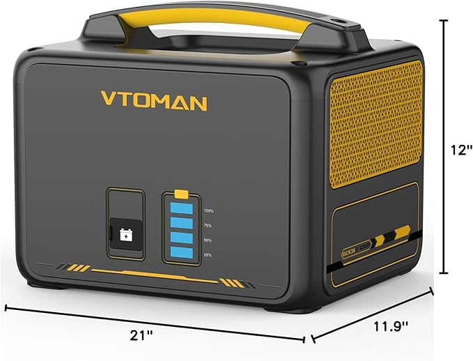 VTOMAN Jump 600X 600W Portable Power Station with 640Wh Extra Battery，939Wh Solar Generator LiFePO4 Battery, 1200W AC Outlet, PD 60W USB-C, 3x Regulated 12V/10A DC for Camping, Off-grid, Home Backup