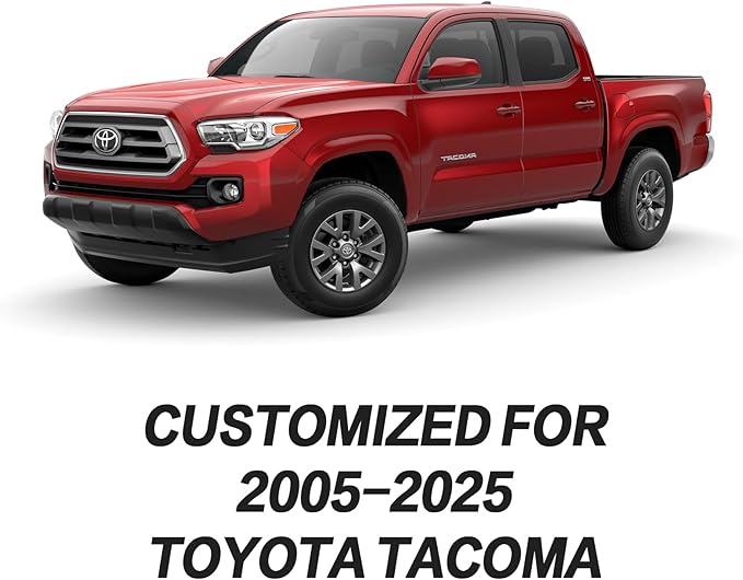 Aierxuan Toyota Tacoma Seat Covers Custom Fit 2005-2025 TRD Pro Magnetic Gray Limited SX Package Double Cab Pickup Truck Waterproof Leather Front Car Cushions(2 PCS Front, Black)