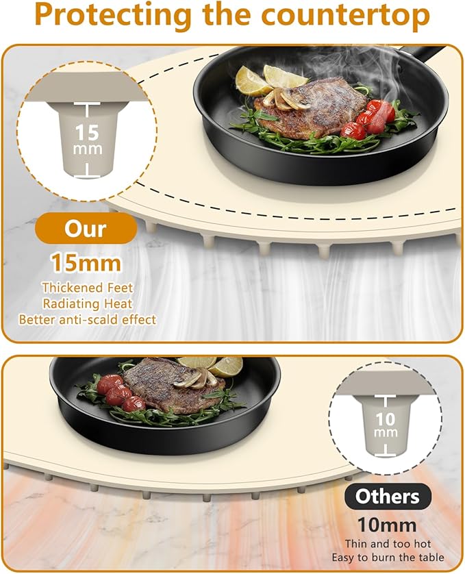 Warming Mat for Food with Adjustable Temperature Timer,10S Fast Heating Silicone Food Warmers for Parties Buffet and Home Daily,Food Warming Mat with Insulating Pad Raised Feet Protects Table