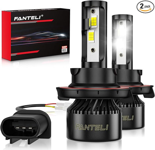 H13 LED Bulbs, 34000LM 800% Brighter, Backup 9008 Bulb Interior Light, Plug & Play 6000K Cool White, IP68 Waterproof Replacement, Pack of 2, License Plate Lights