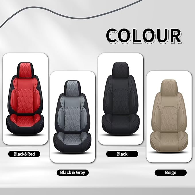 Car Seat Covers Fit for Nissan Frontier 2009-2023 2024 2025: Full Set 5 Seats Faux Leather Automotive Seat Covers Waterproof Business Vehicle Seat Cushion Protector （5 Seat, Beige）