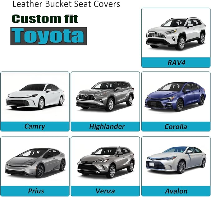 GIANT PANDA Front Car Seat Cover Custom Fit Toyota, 3D Air Mesh Car Seat Covers for Toyota Rav4 Camry Highlander Corolla Prius (Red+Black) 2-Pack