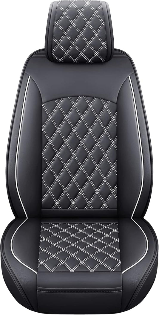 Aierxuan Toyota Tacoma Seat Covers Custom Fit 2005-2025 TRD Sport Nightshade Edition Access Cab Pickup Truck Waterproof Leather Front Car Cushions(2 PCS Front, Black-White)