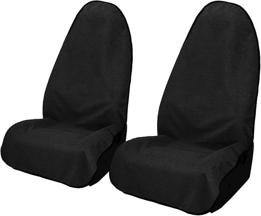 ZIMABLUE 2PCS Terry Cloth seat Cover Universal Waterproof Car Sport Towel Seat Cushion Non-Slip Sweat-Absorbent Towel Cloth Suitable for All Seasons Waterproof Beach Seat Cover Washable