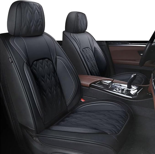 2 Front Car Seat Cover Fit for Nissan Frontier 2009-2023 2024 2025, Faux Leather for Frontier Seat Covers Waterproof Auto Seat Cushion Protector Compatible Airbag (2 Seats,Black)