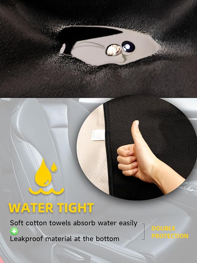 ZIMABLUE Terry Cloth seat Cover Universal Waterproof Car Sport Towel Seat Cushion Non-Slip Sweat-Absorbent Towel Cloth Suitable for All Seasons Waterproof Beach Seat Cover Washable