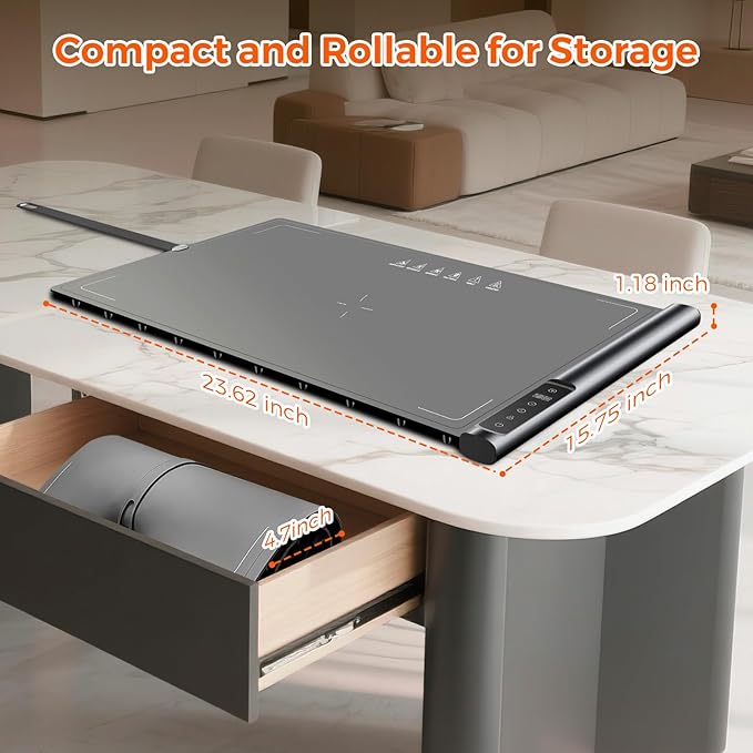 Warming Mat for Food,Silicone Electric Warming Tray for Buffets Party and Home,10s Fast Full Surface Food Heating pad,Portable Design for Daily Use,8 Temperture Settings & 1-6h Timer (Dark Grey)