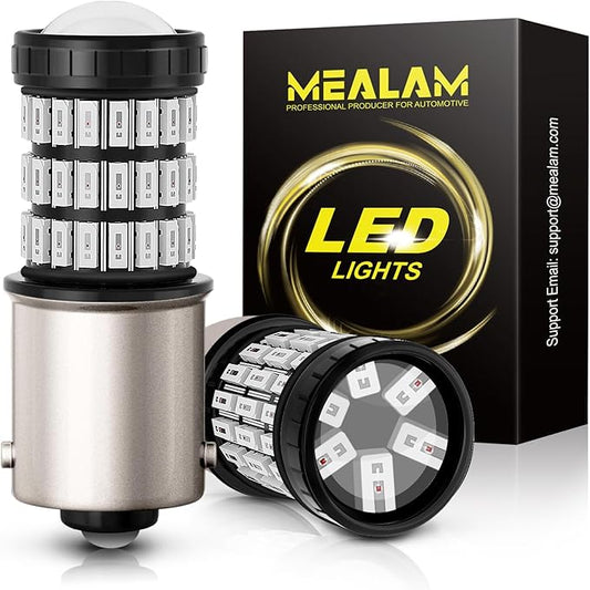 1156 1141 1003 7506 BA15S LED Bulbs Brilliant Red, Super Bright 60 SMD Chips for Car Truck Tail Break Turn Signal Blinker Light(Pack of 2)