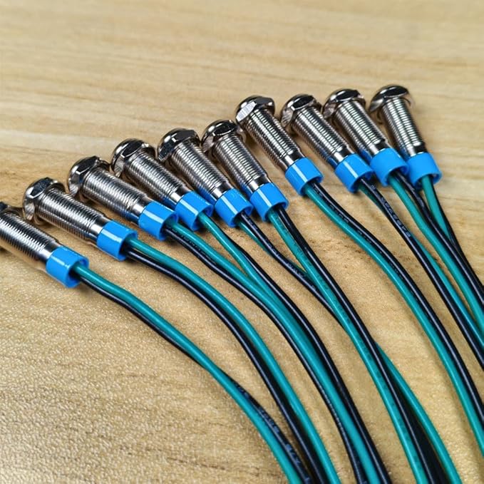 10pcs 6mm 3V-4.5V-5V-6V-7.5V-9VDC LED Metal Indicator Light Waterproof Signal Lamp Pilot Dash Directional Car Truck Boat with Wire(Red/Orange/Blue/Green/White)